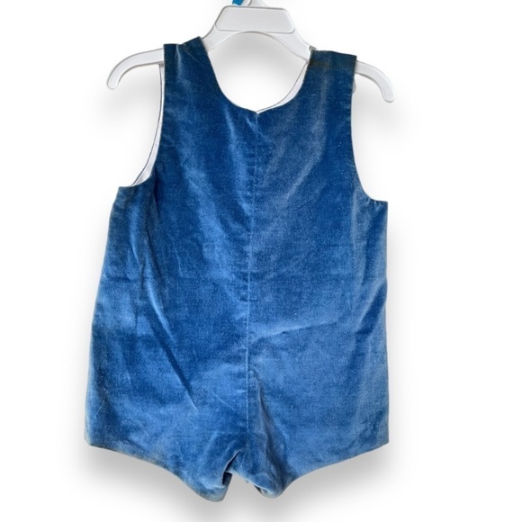 Vintage Maggie Mackall 1950’s Toddler Blue Velvet Romper w/ candy cane Appliqué - Picture 11 of 11